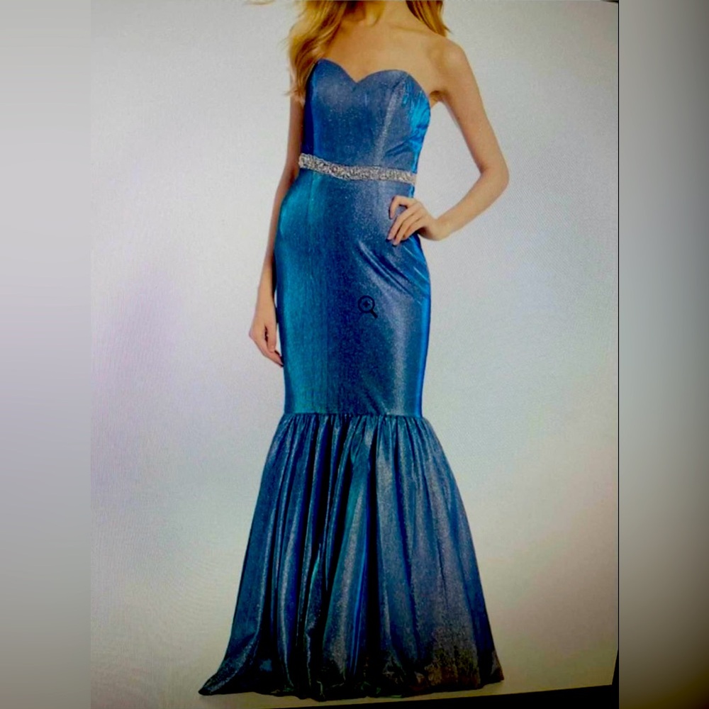 Terani Couture Blue Fit & Flare Dress